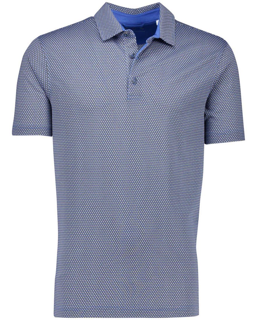 Brax polo normale fit blauw katoen borstzak