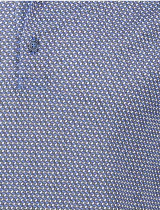 Brax poloshirt korte mouw blauw 3-knoops borstzak