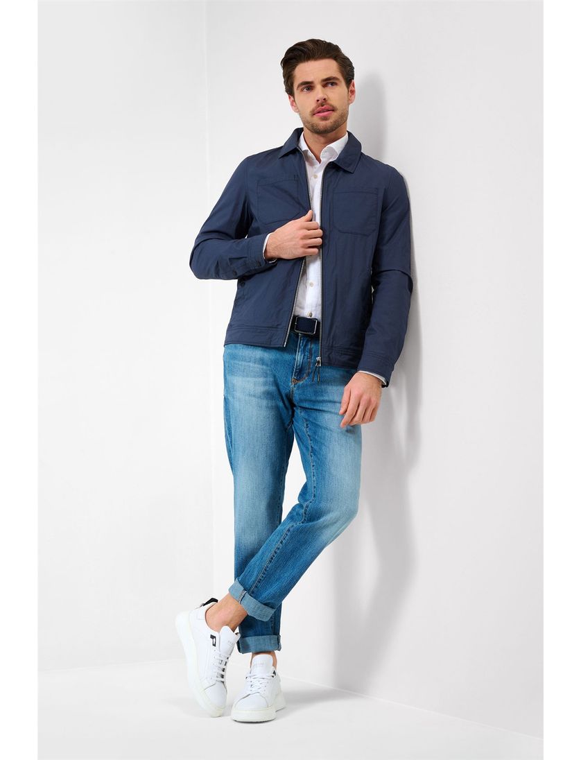 Brax tussenjas donkerblauw rits katoen