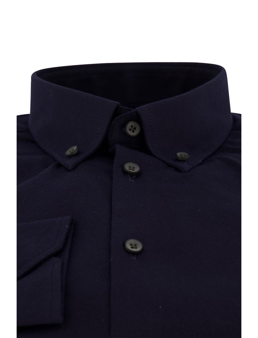 Ledub overhemd slim fit donkerblauw effen