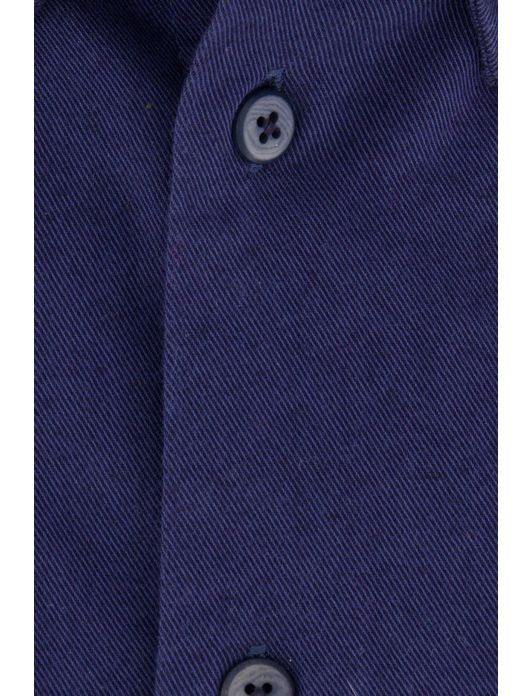 Ledub overhemd donkerblauw stretch