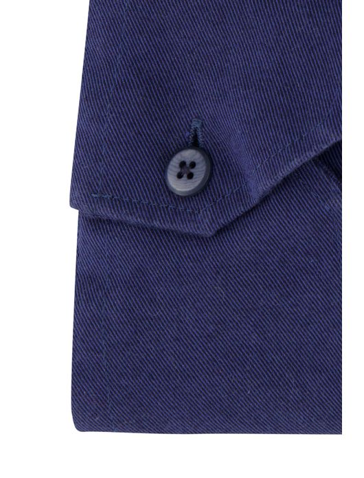 Ledub overhemd donkerblauw stretch