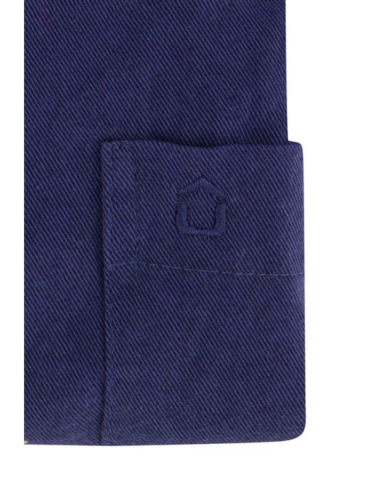 Ledub overhemd donkerblauw stretch