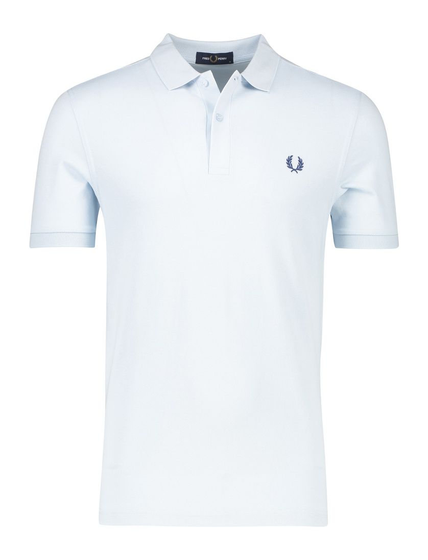 Fred Perry polo effen lichtblauw normale fit katoen