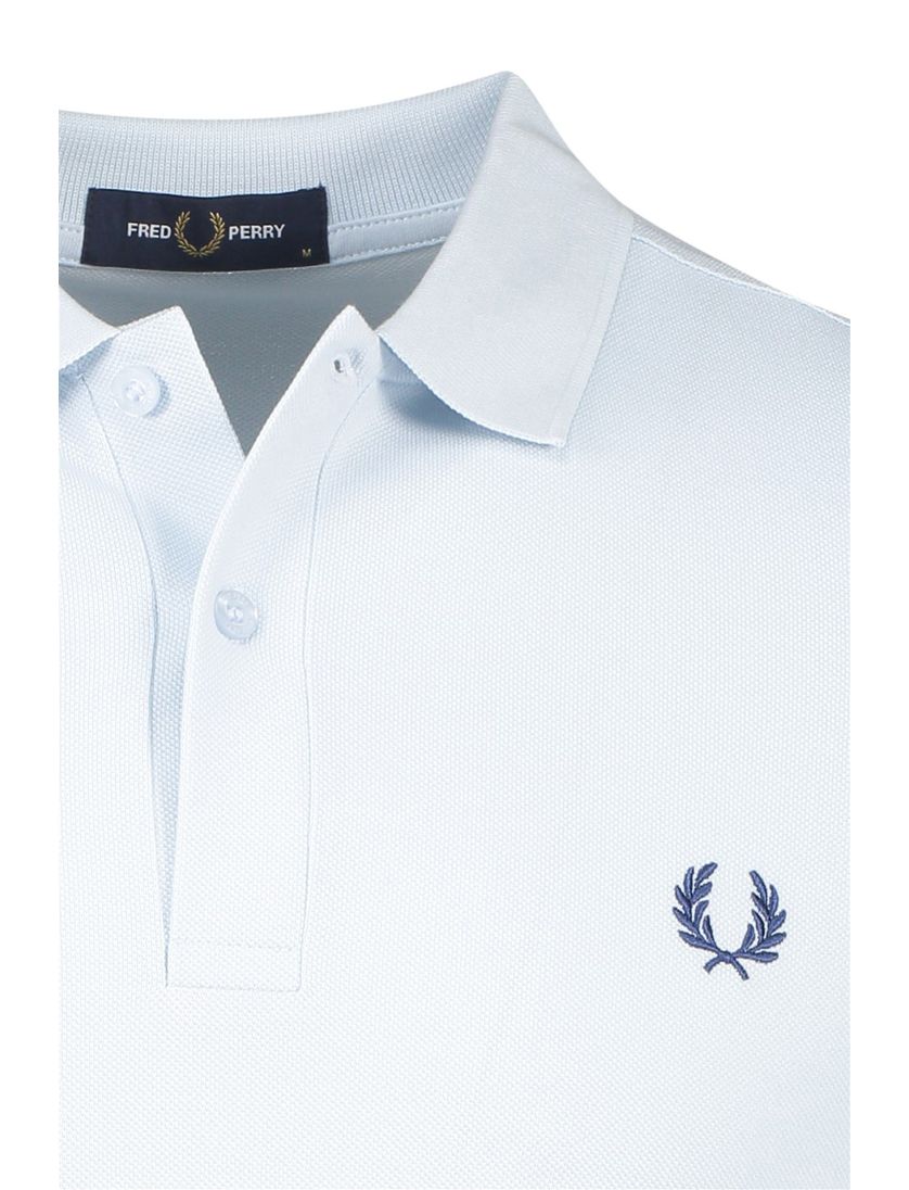 Fred Perry polo effen lichtblauw normale fit katoen