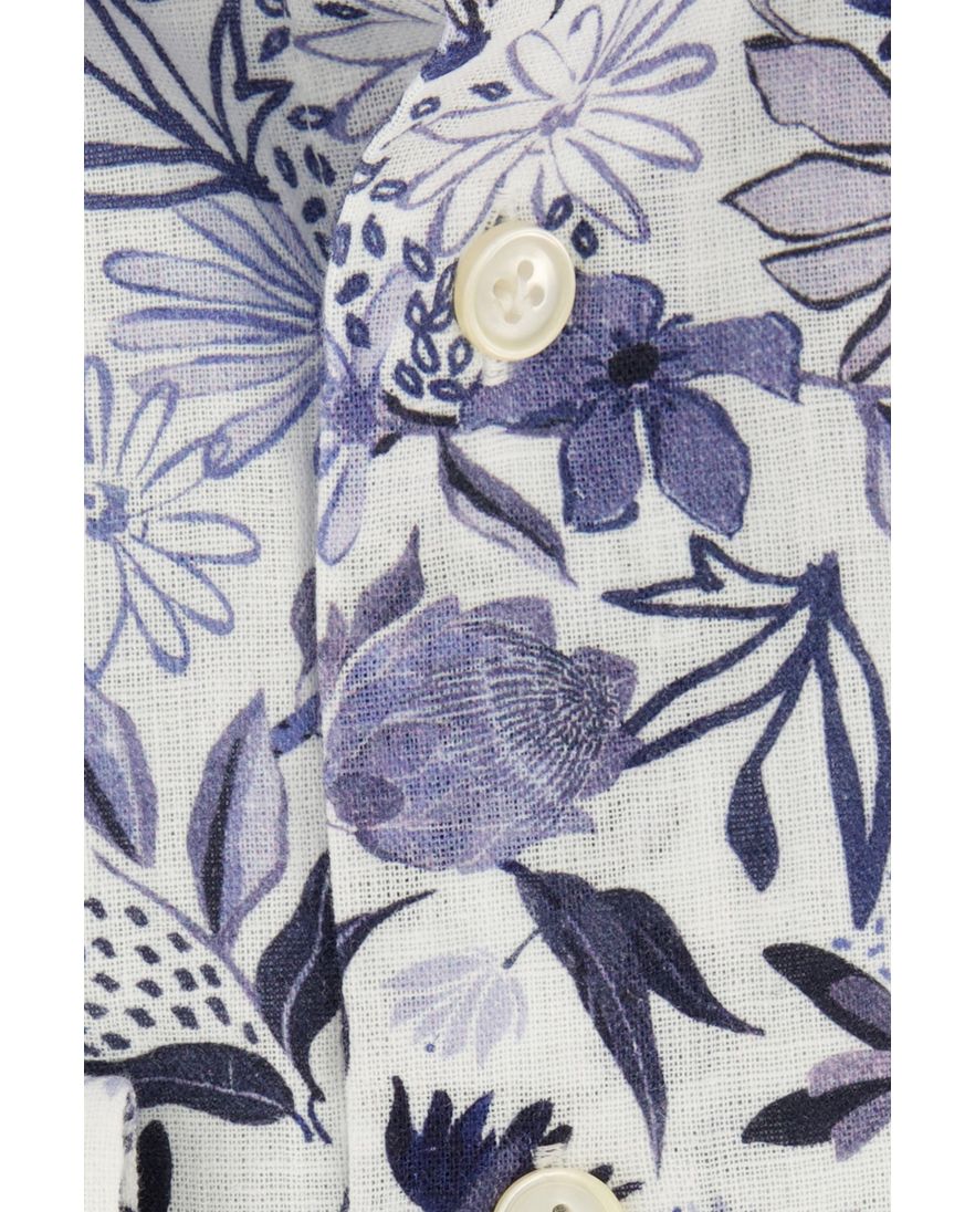 Profuomo overhemd slim fit blauw geprint