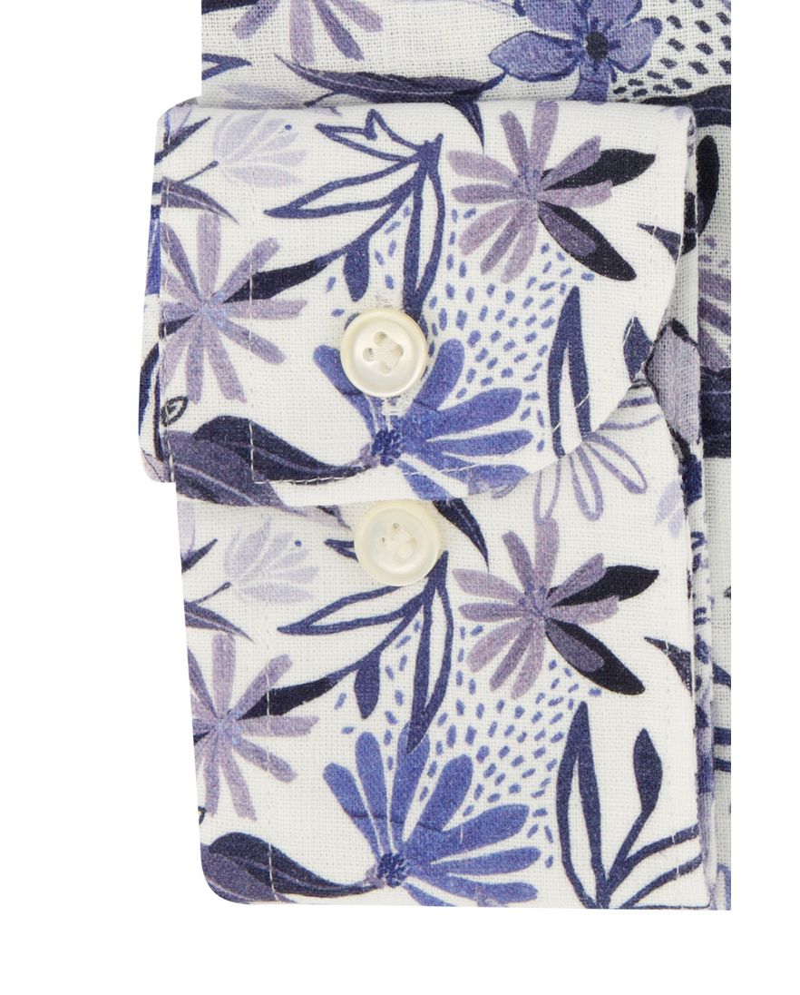 Profuomo overhemd slim fit blauw geprint