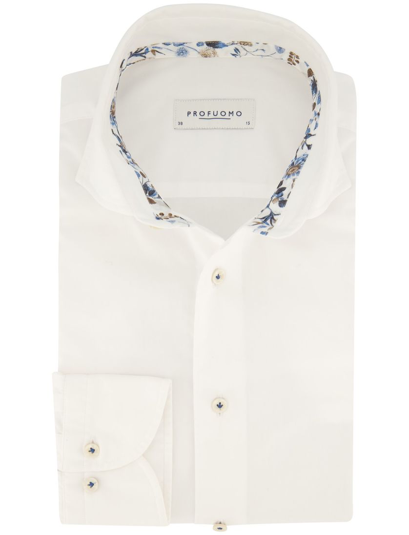 Profuomo overhemd wit effen
