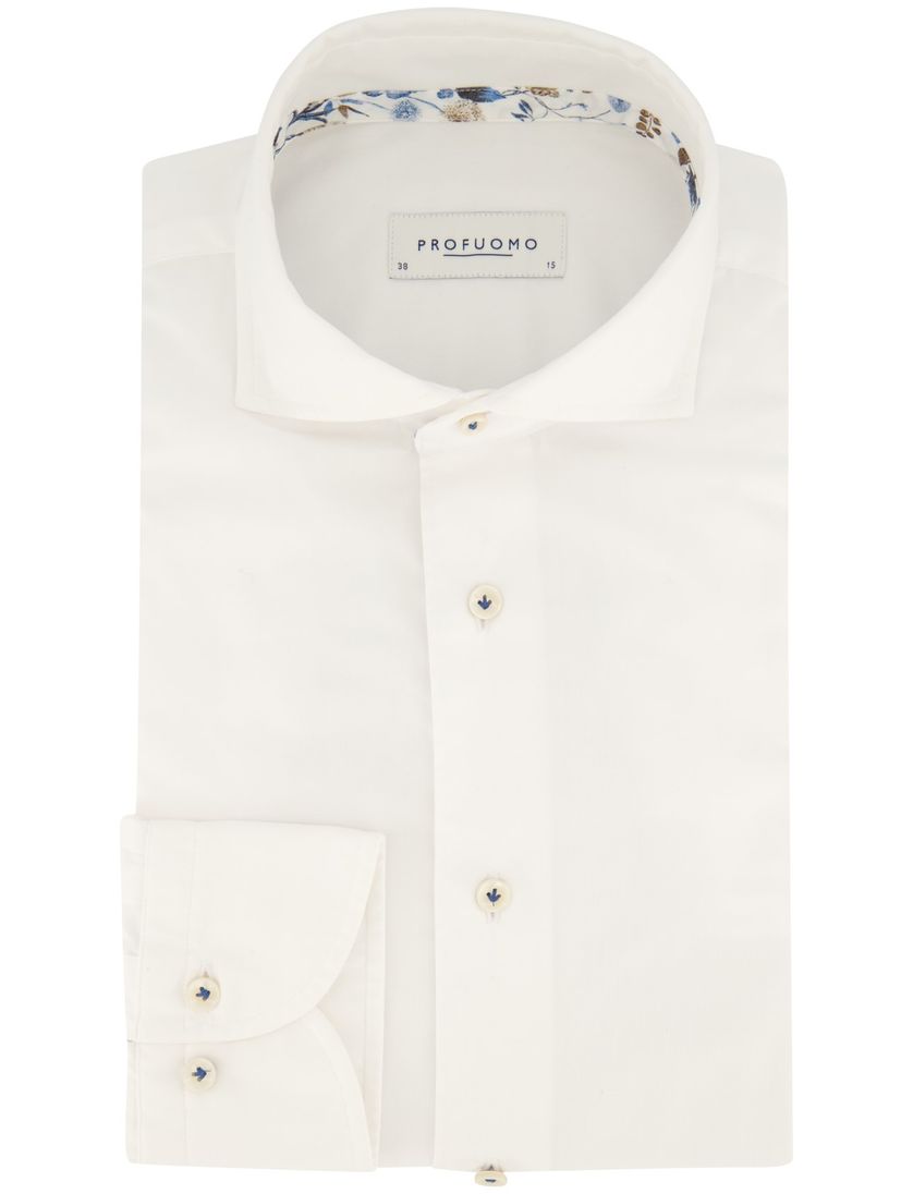 Profuomo overhemd wit effen