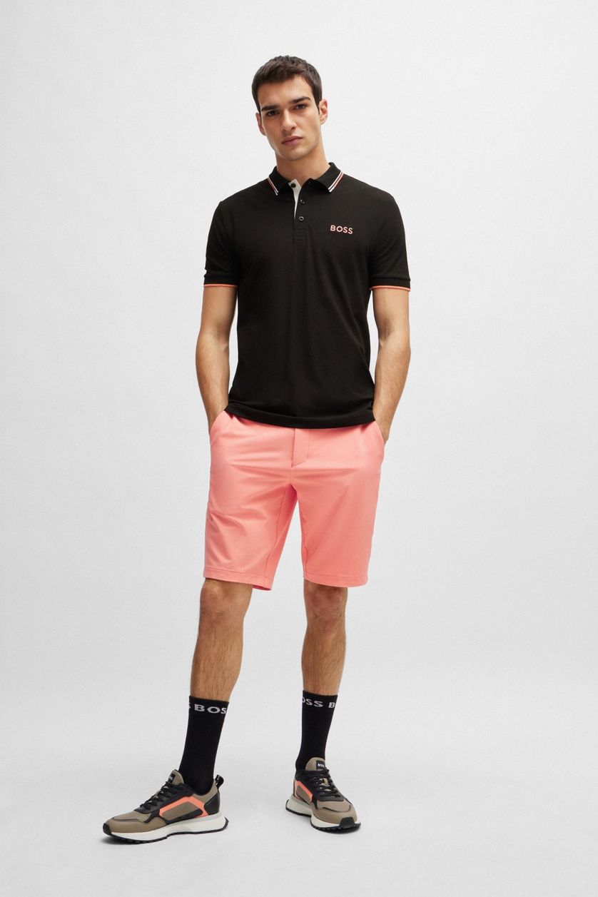 Zwart poloshirt BOSS Paddy Pro normale fit effen katoen