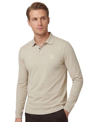 Hugo Boss BOSS polo slim fit beige Passerby katoen 2-knoops