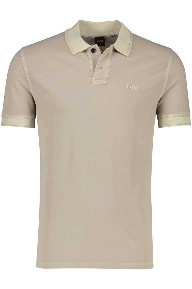 Boss orange polo lichtbruin prime