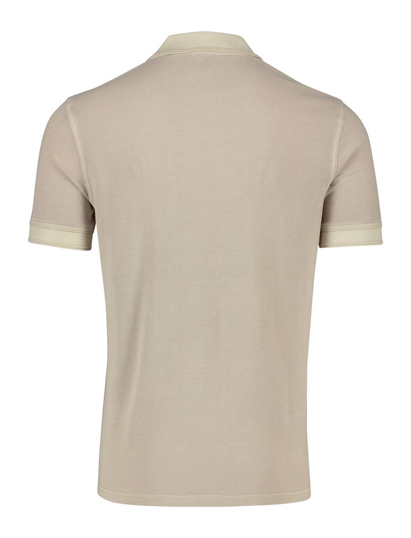 2-knoops BOSS prime polo regular fit lichtbruin katoen