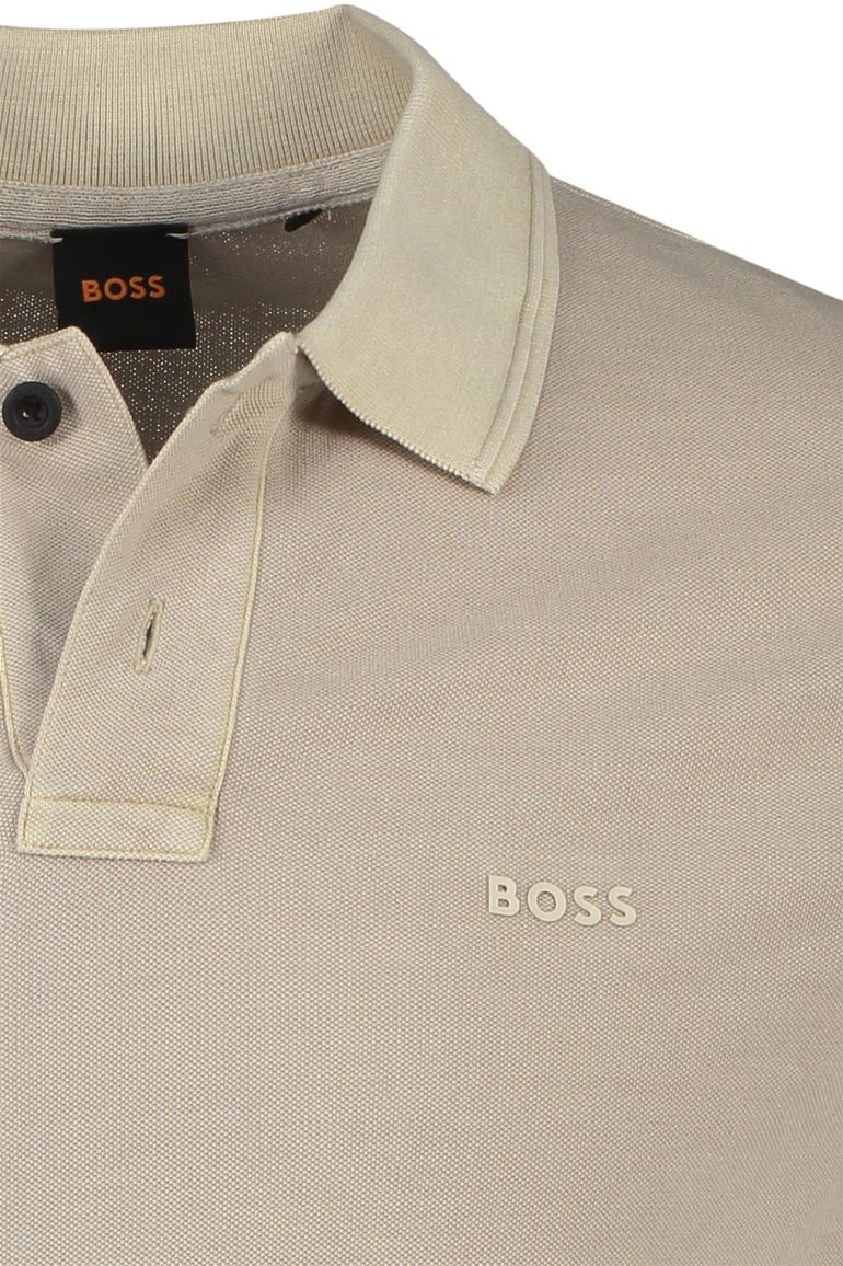 Boss orange polo lichtbruin prime