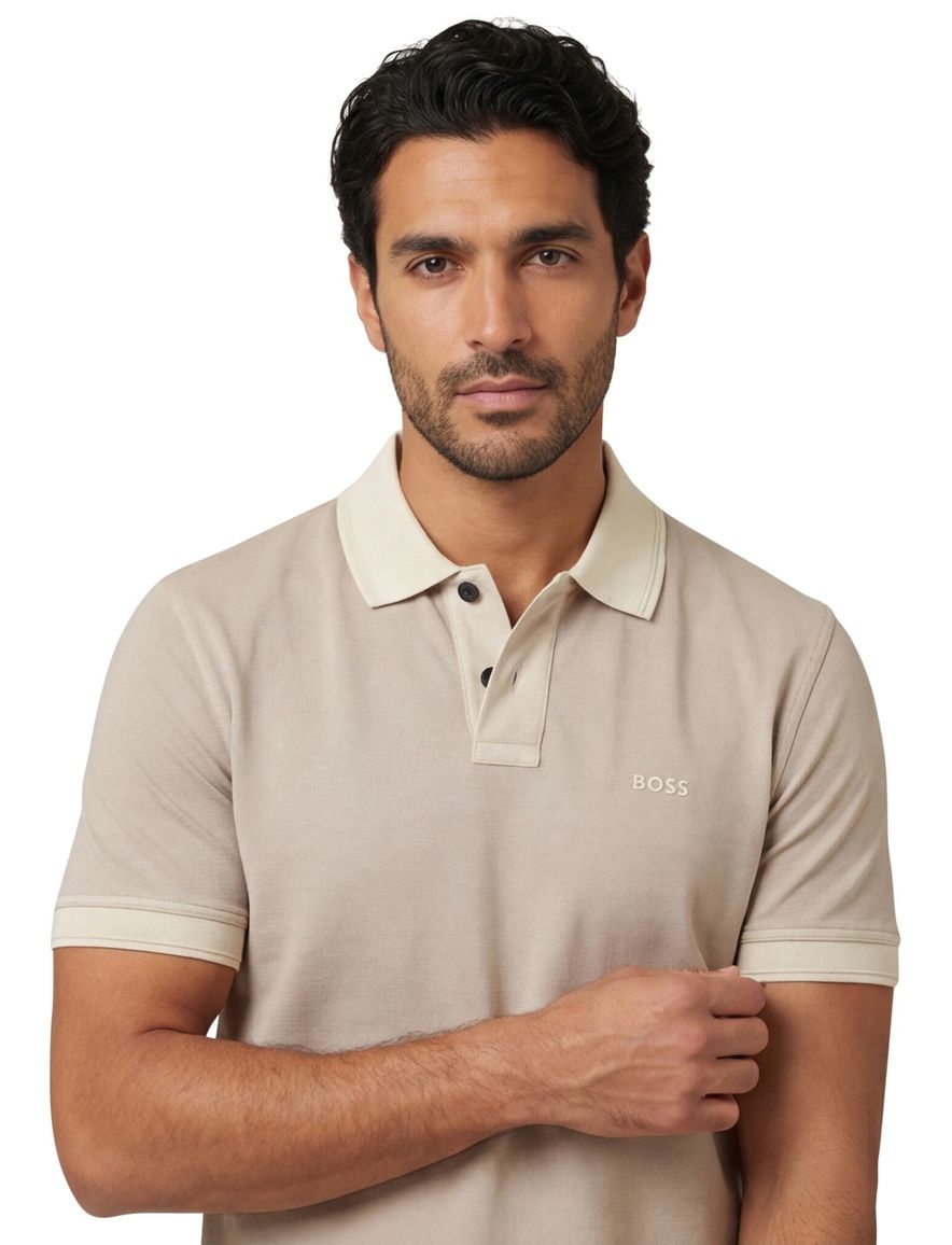 Boss orange polo lichtbruin prime