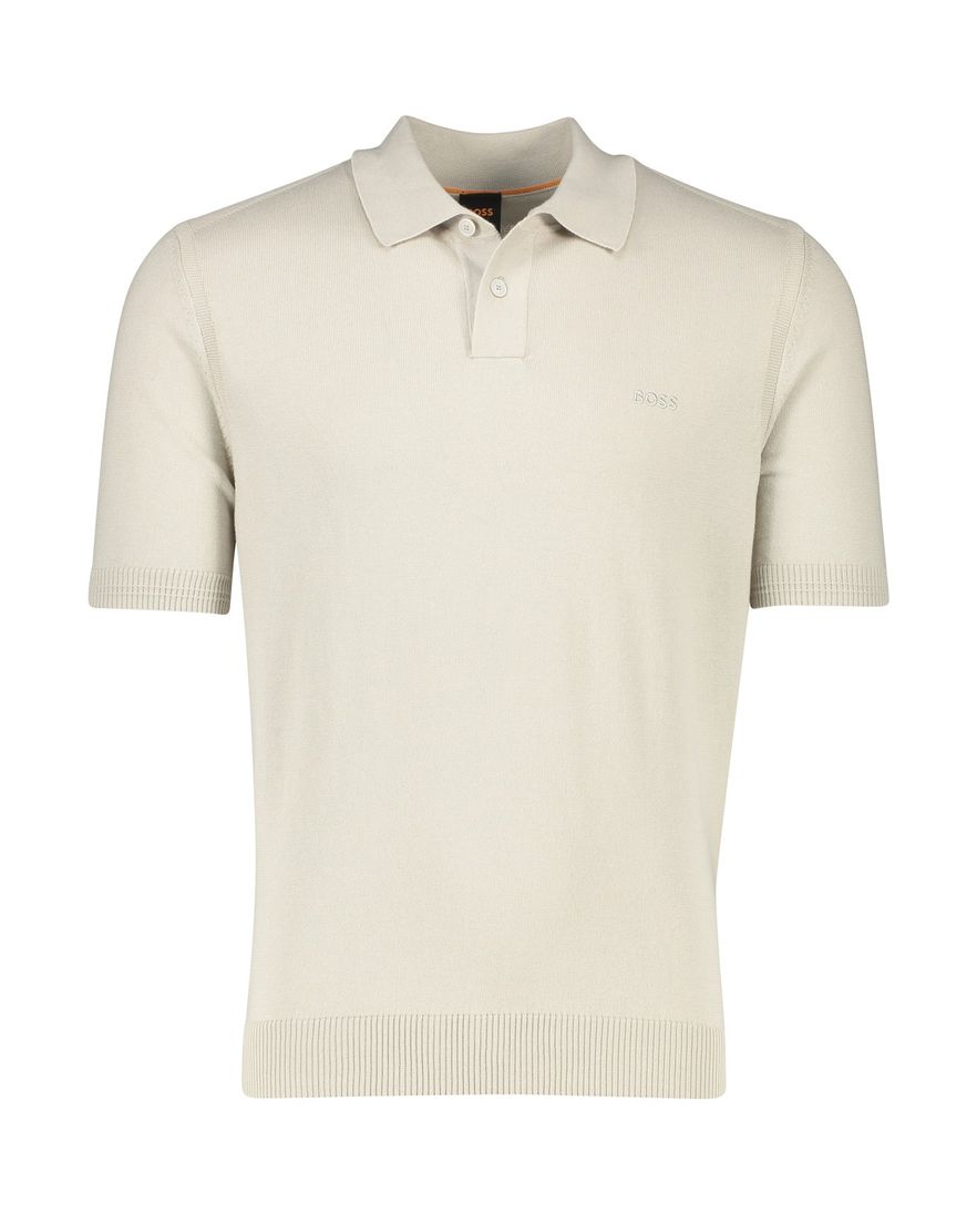 BOSS Orange Asac_P polo beige 2-knoops katoen