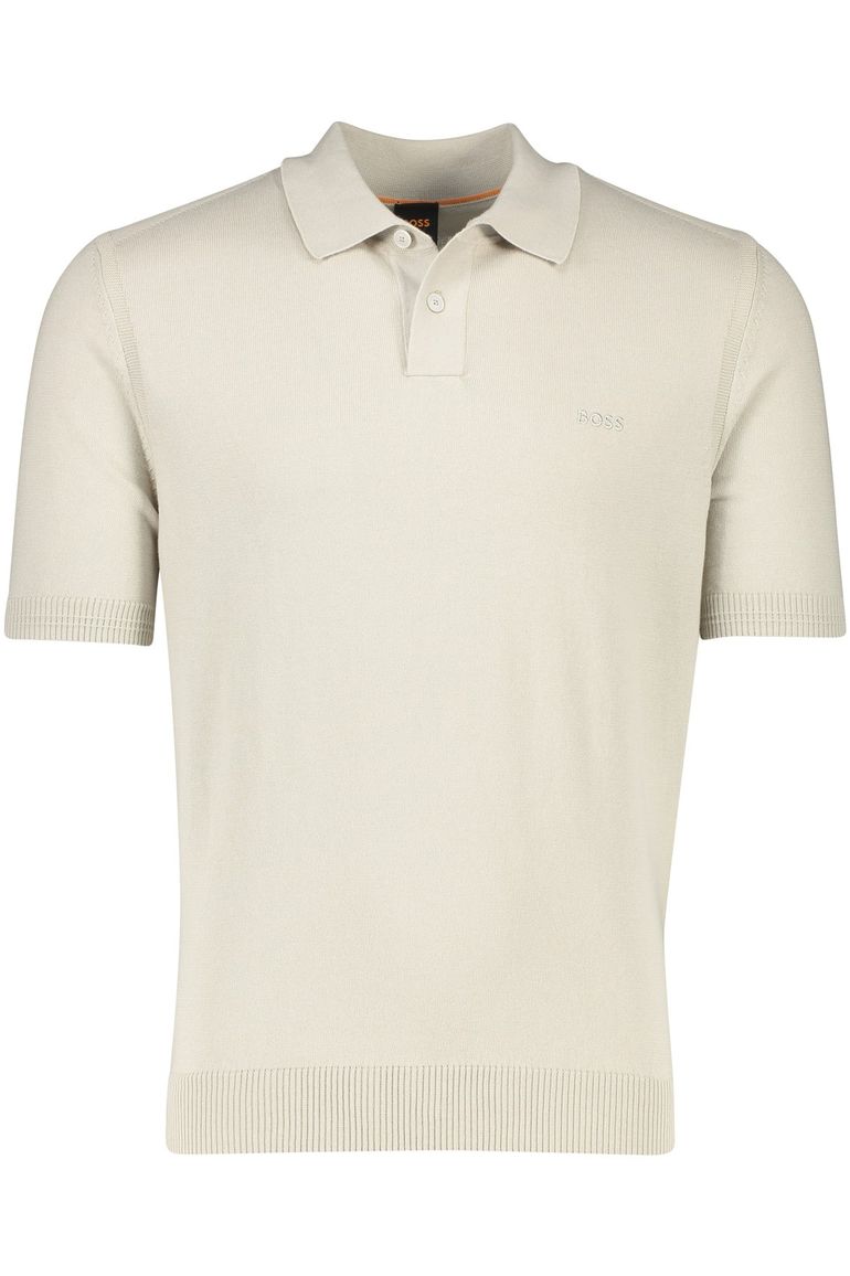 BOSS Orange Asac_P polo beige 2-knoops katoen