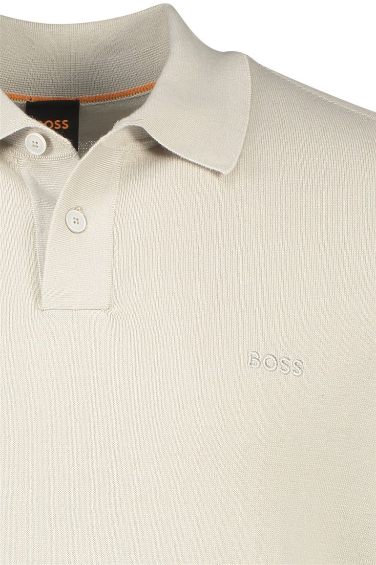 BOSS Orange Asac_P polo beige 2-knoops katoen