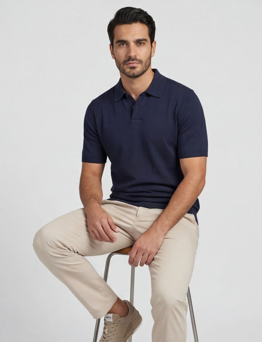 Boss poloshirt Asac P donkerblauw