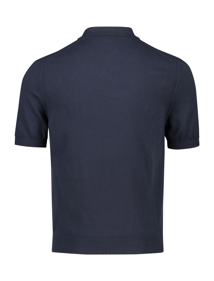 Boss Asac poloshirt korte mouw effen donkerblauw katoen
