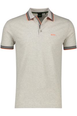 Hugo Boss BOSS Paddy polo normale fit grijs effen katoen