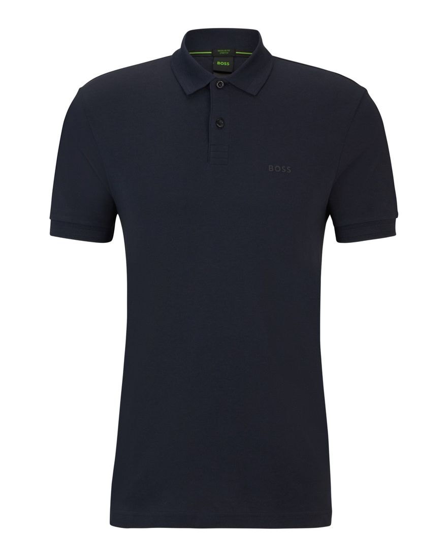 BOSS Green Pio polo normale fit donkerblauw katoen