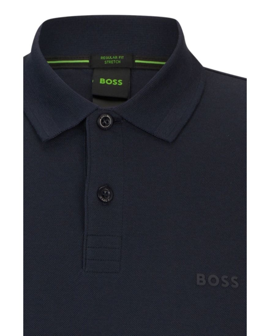 BOSS Green Pio polo normale fit donkerblauw katoen