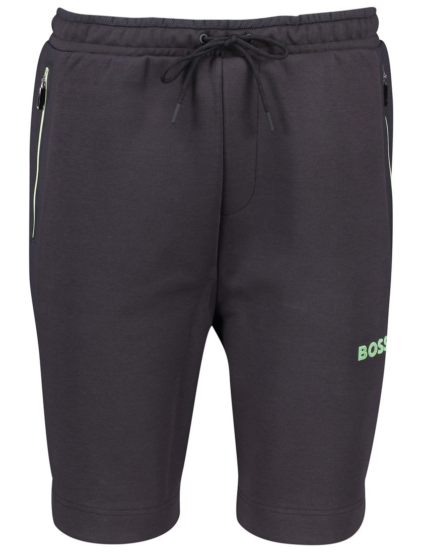 Boss green korte broek zwart geprint Headlo katoen
