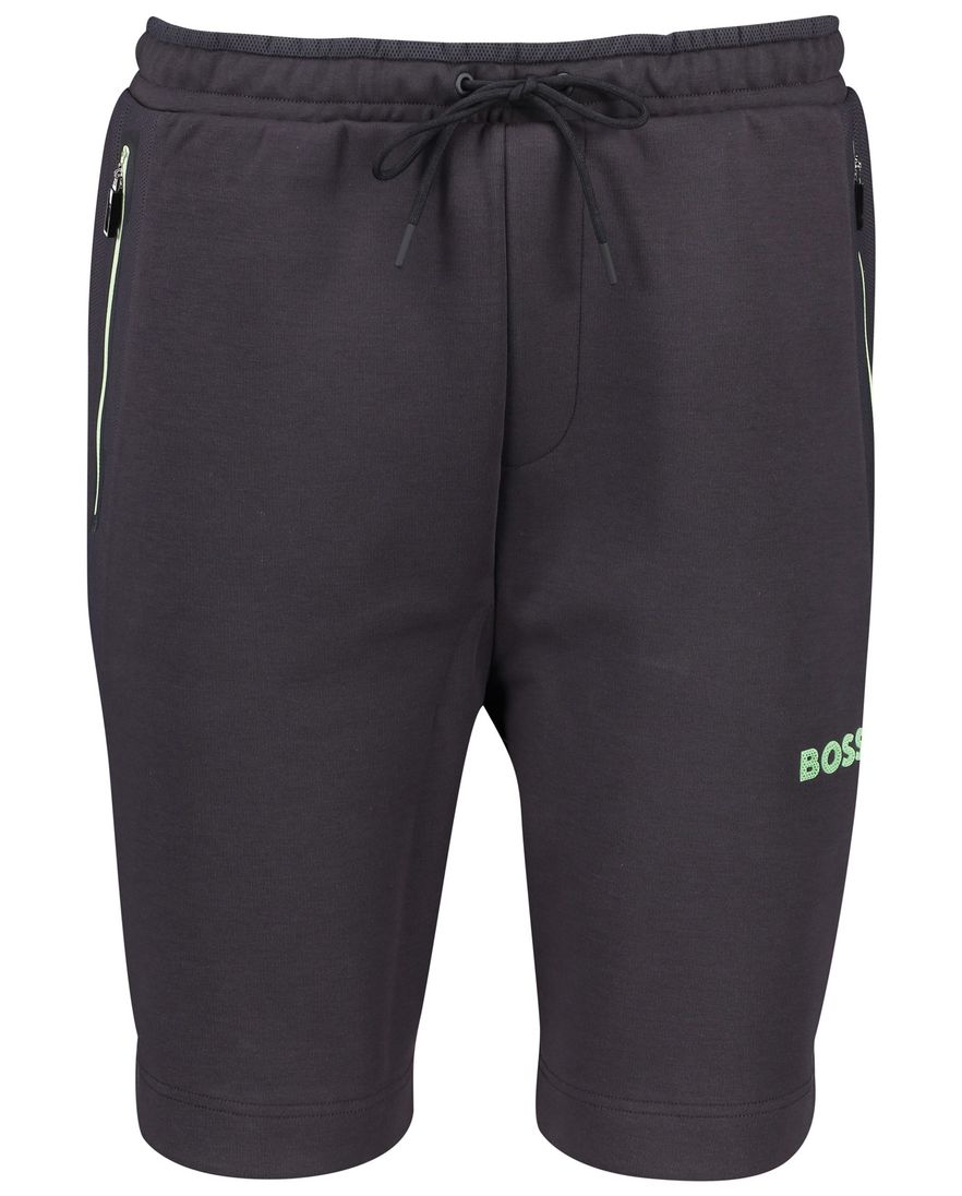 Boss green korte broek zwart met groene print Headlo