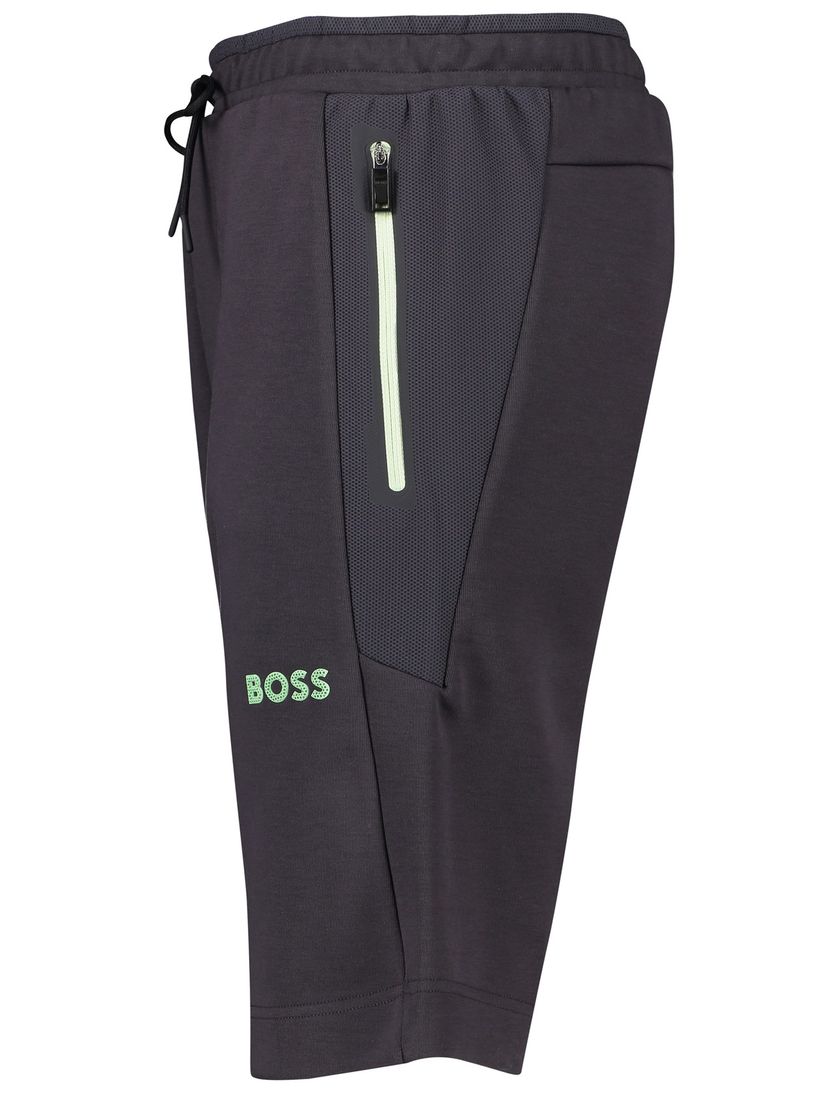 Boss green korte broek zwart geprint Headlo katoen