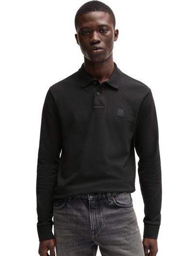 Hugo Boss BOSS 2-knoops polo katoen slim fit zwart