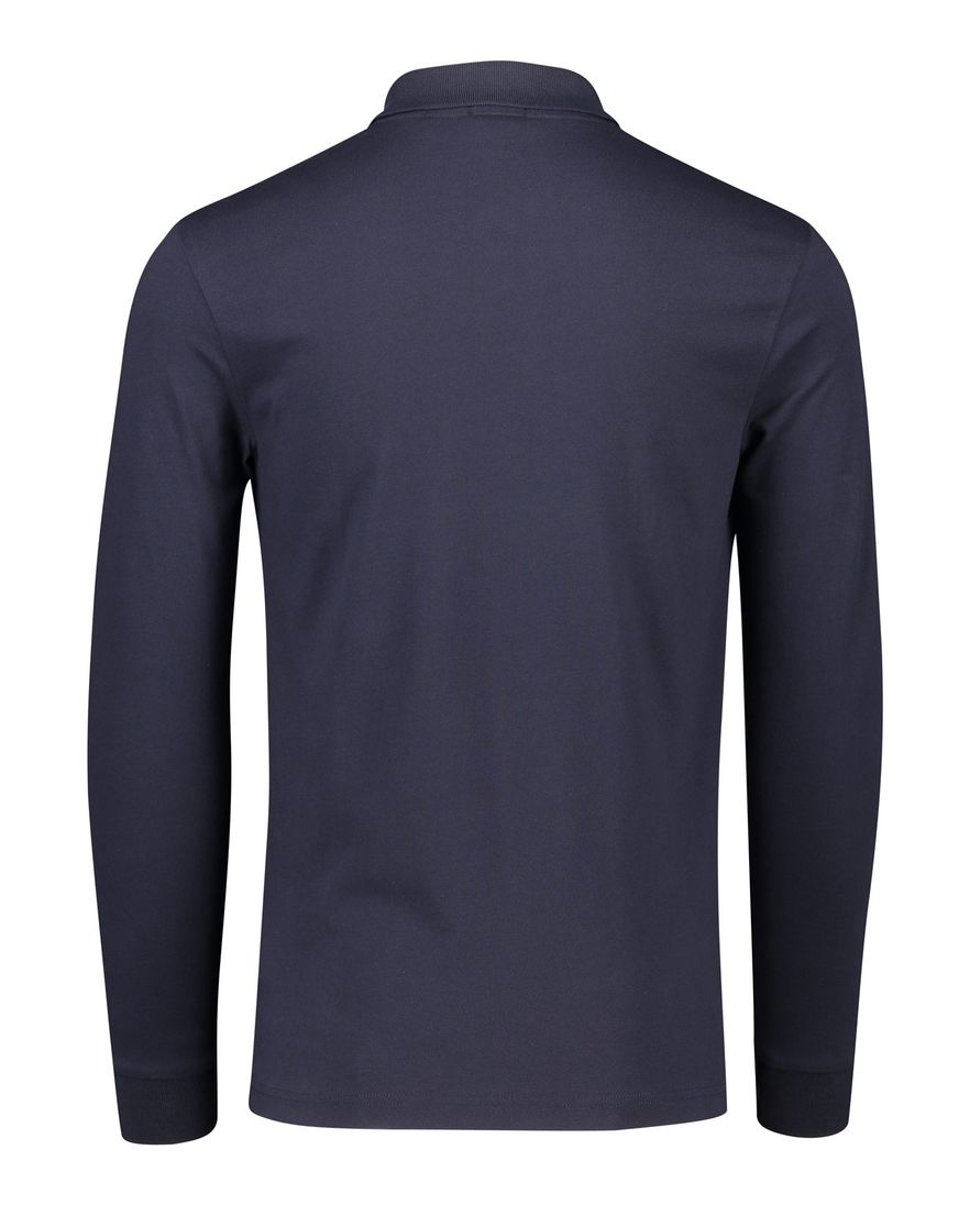Slim fit donkerblauw BOSS polo katoen 2-knoops