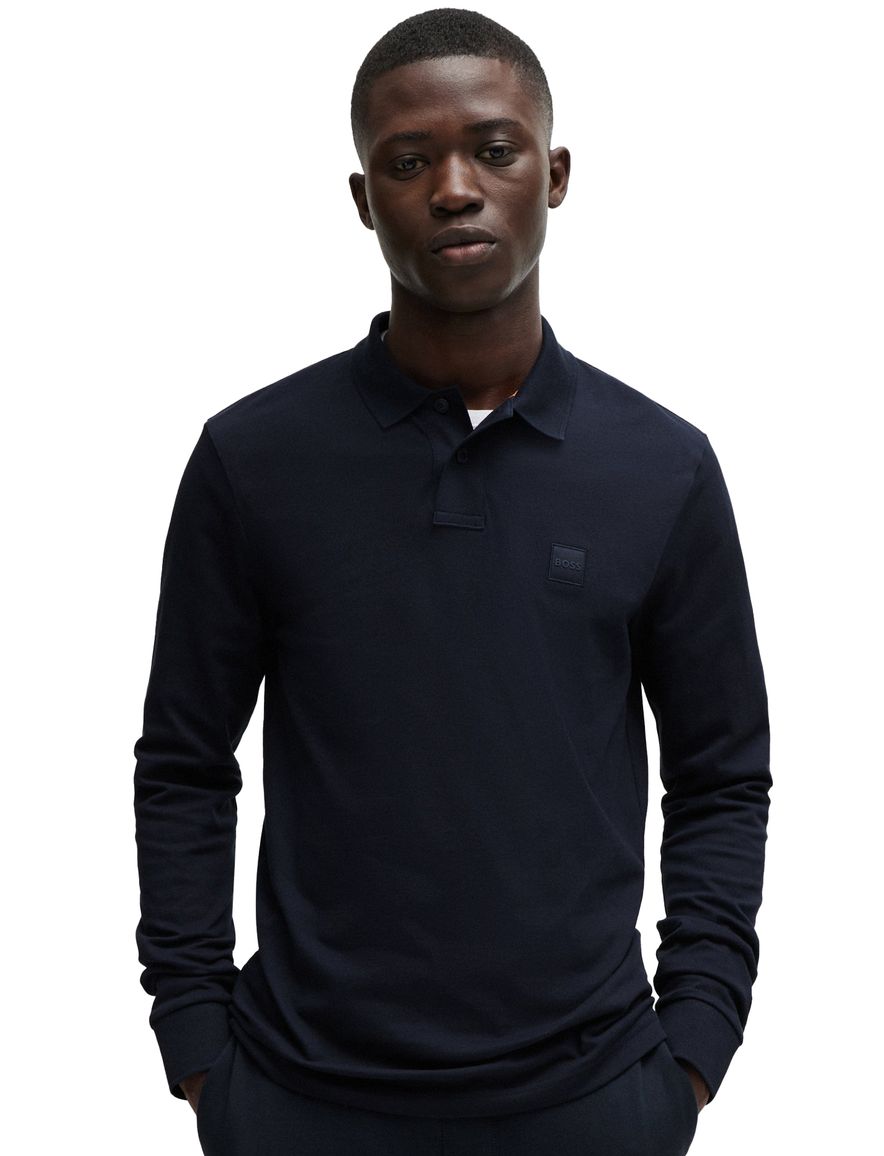 Boss poloshirt Passerby donkerblauw