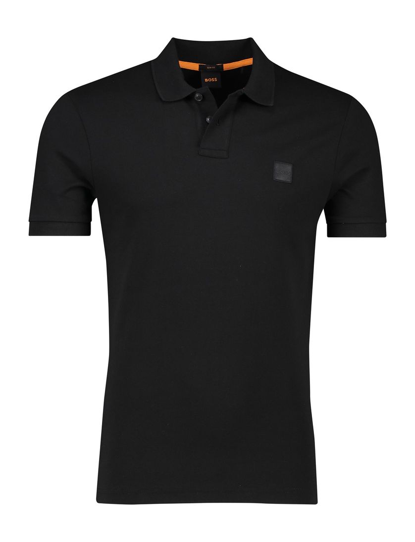 Katoenen BOSS Passenger polo slim fit zwart