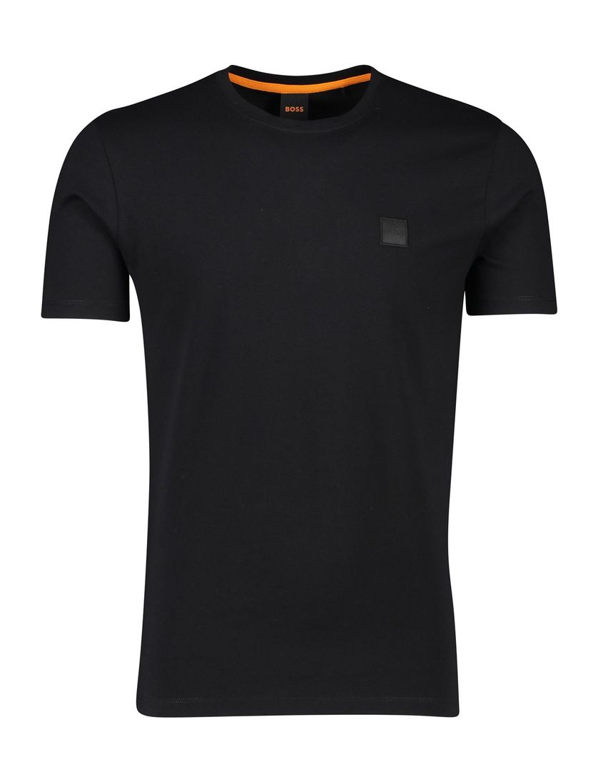 Katoenen Boss Orange t-shirt Tales zwart normale fit