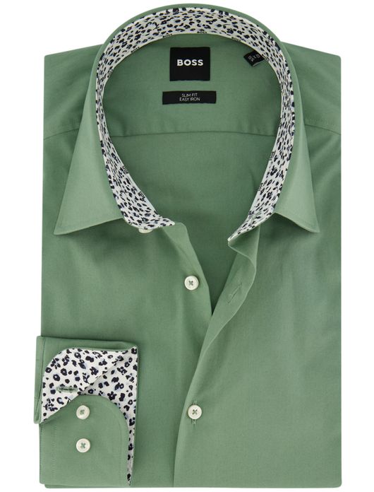 Boss overhemd groen slim fit