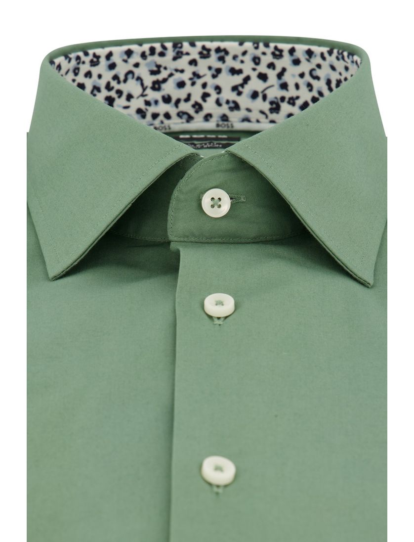 Katoenen BOSS slim fit overhemd groen