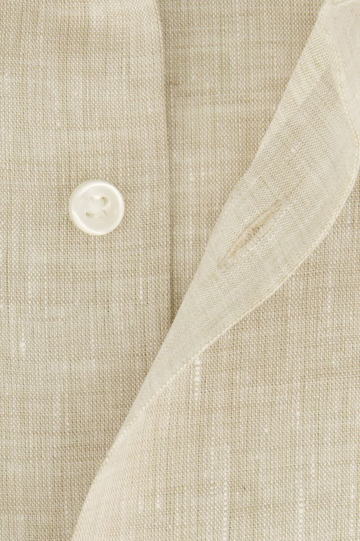 Beige effen BOSS overhemd slim fit