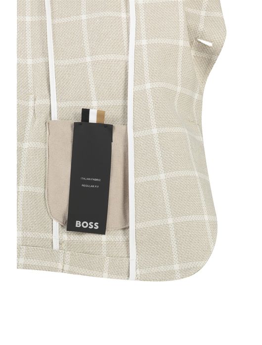 Boss Black colbert C-Jaye-Elbow beige geruit