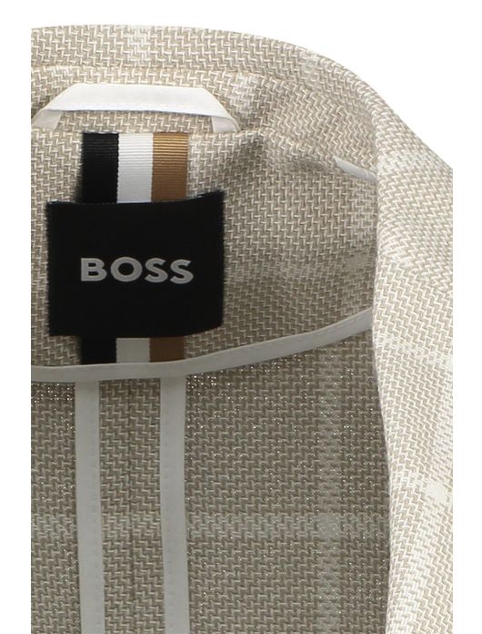 Boss Black colbert C-Jaye-Elbow beige geruit