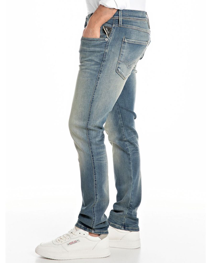 Replay Anbass Hyperflex jeans blauw denim stretch