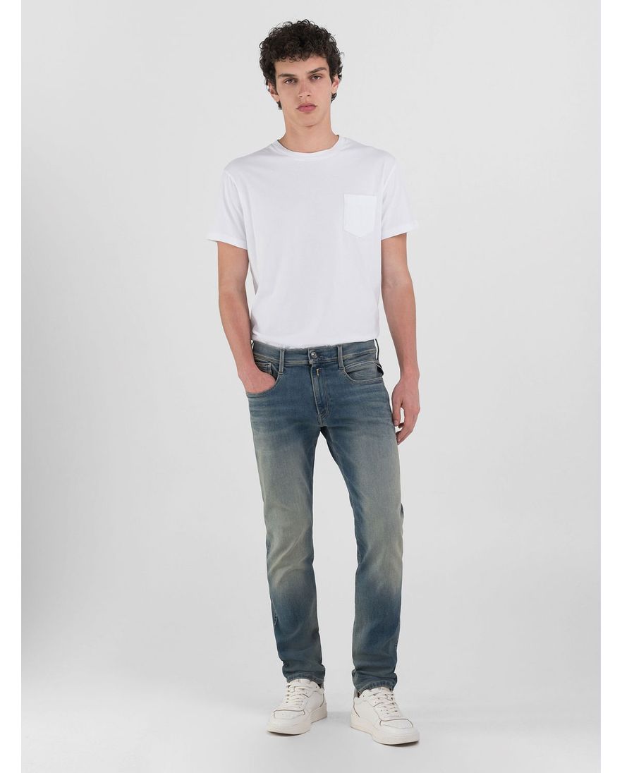 Replay Anbass Hyperflex jeans blauw denim stretch