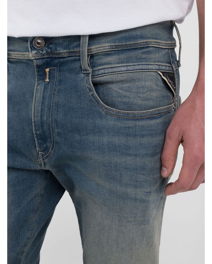 Replay Anbass Hyperflex jeans blauw denim stretch