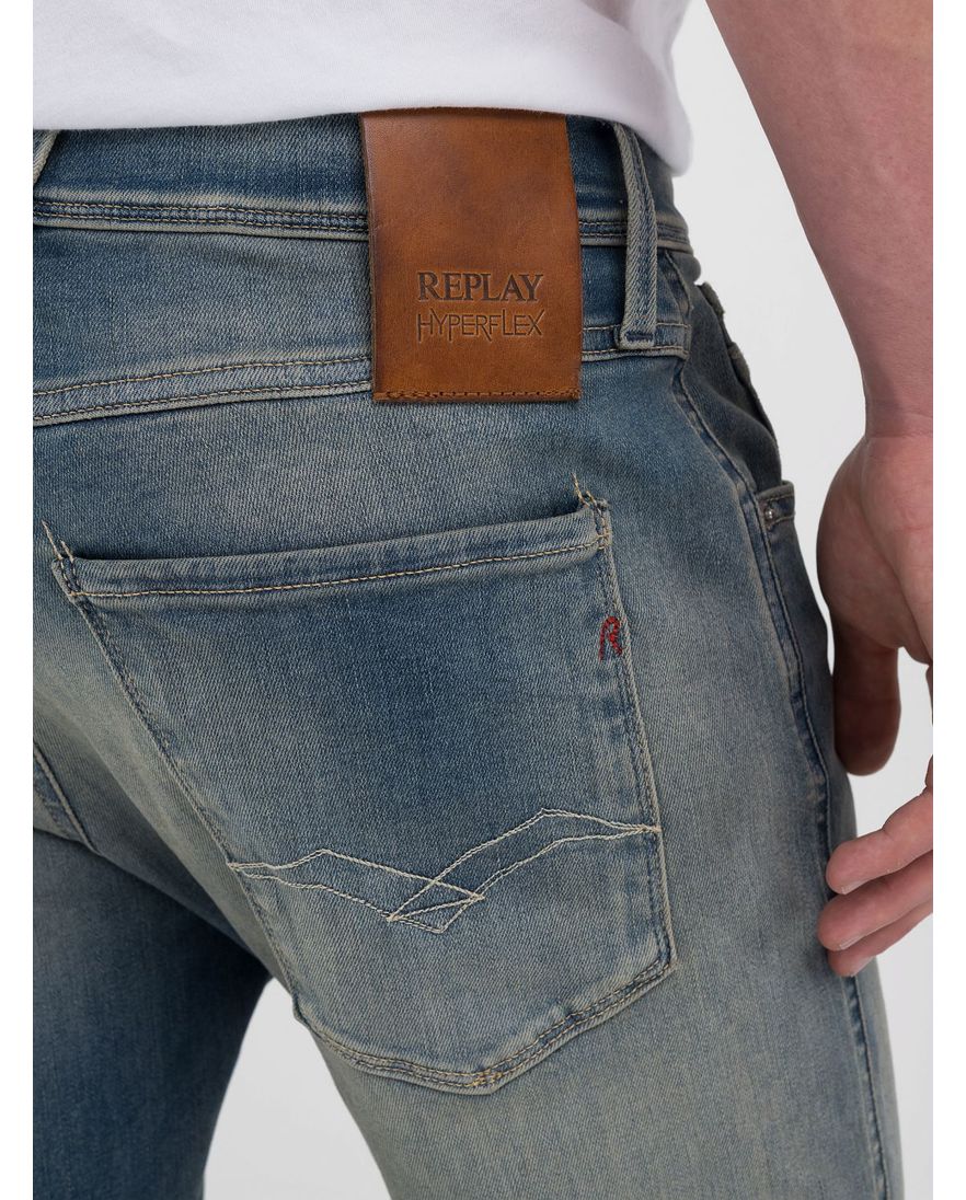 Replay Anbass Hyperflex jeans blauw denim stretch