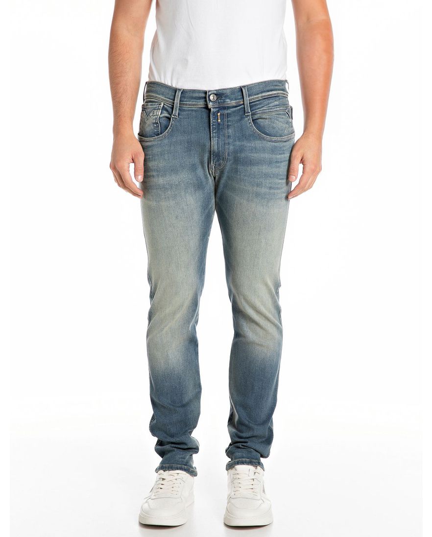 Replay Anbass Hyperflex jeans blauw denim stretch