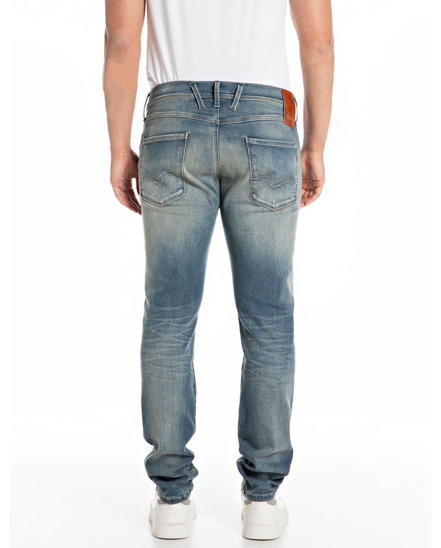 Replay Anbass Hyperflex jeans blauw denim stretch