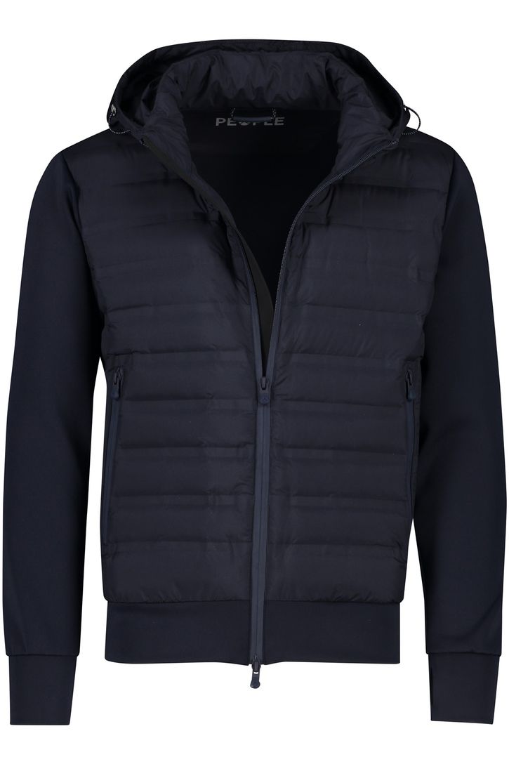 People of Shibuya zomerjas gewatteerd navy afneembare capuchon New normale fit