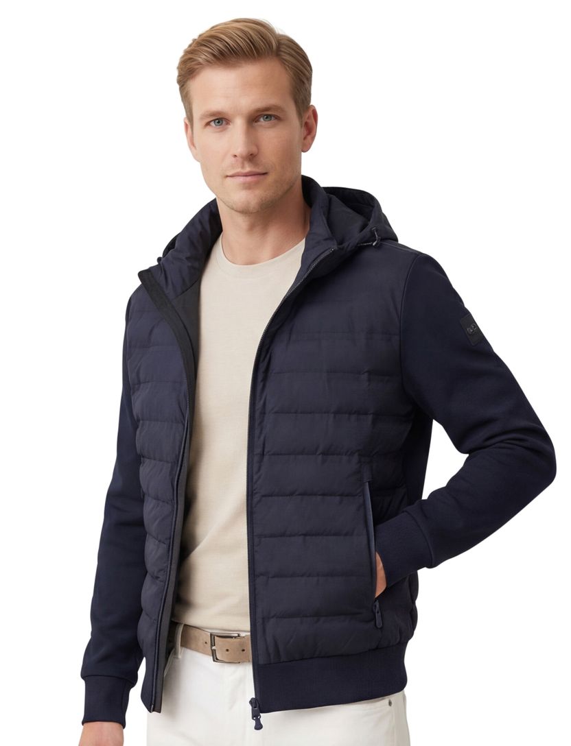 People of Shibuya zomerjas gewatteerd navy afneembare capuchon New normale fit