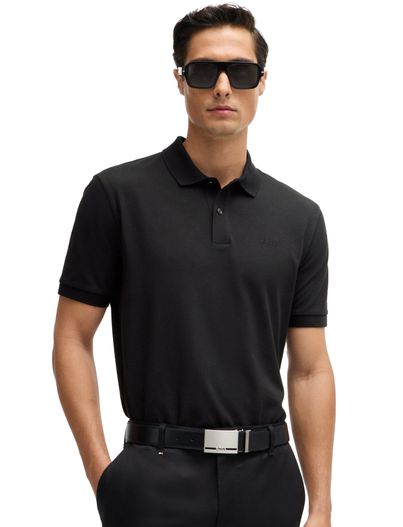 Hugo Boss Boss Black Pallas polo wijde fit effen zwart katoen