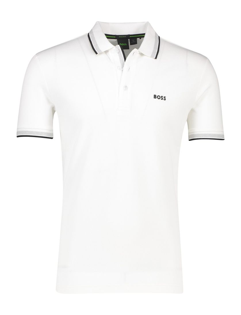 Boss poloshirt Paddy effen wit
